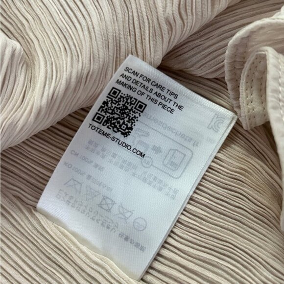 NEW Toteme Plisse Crinkled Scoop-Neck Maxi Dress in Cream Beige | size 32 / US 0 - Picture 14 of 14